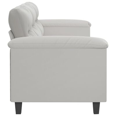 vidaXL Trivietė sofa, šviesiai pilka, 210cm, mikropluošto audinys