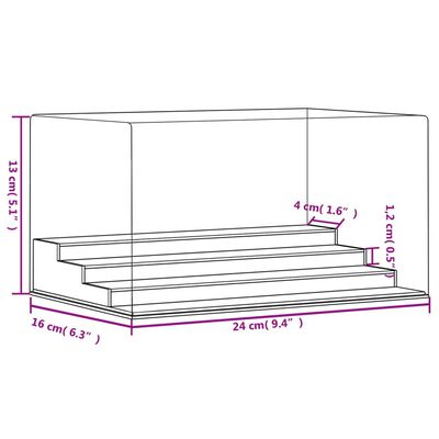 vidaXL Eksponavimo dėžė, skaidri, 24x16x13 cm, akrilas