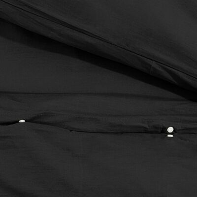 vidaXL Patalynės komplektas, juodas, 200x200cm, medvilnė