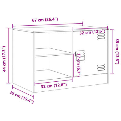 vidaXL Televizoriaus spintelės, 2vnt., antracito, 67x39x44cm, plienas