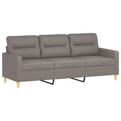 vidaXL Trivietė sofa su pakoja, taupe spalvos, 180cm, audinys