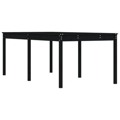 vidaXL Sodo stalas, juodas, 203,5x100x76cm, pušies medienos masyvas