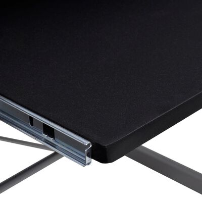 vidaXL Kampinis kompiuterio stalas, juodas, 132x112x99cm, mediena
