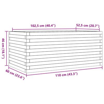 vidaXL Sodo lovelis, 110x60x46cm, douglas eglės medienos masyvas