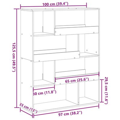 vidaXL Kambario pertvara, baltos spalvos, 100x33x125,5cm, mediena