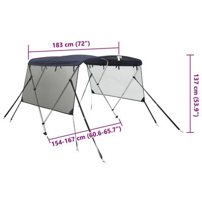 vidaXL Bimini viršaus stogelis su sienomis, 183x(154-167)x137cm