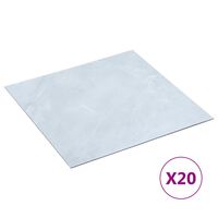 vidaXL Grindų plokštės, 20vnt., baltos, 1,86m², PVC, prilimpančios