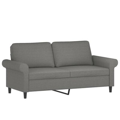 vidaXL Dvivietė sofa, tamsiai pilkos spalvos, 140cm, audinys