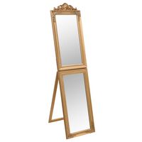 vidaXL Laisvai pastatomas veidrodis, auksinės spalvos, 40x160cm