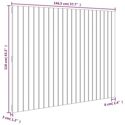 vidaXL Sieninis galvūgalis, medaus rudas, 146,5x3x110cm, pušis