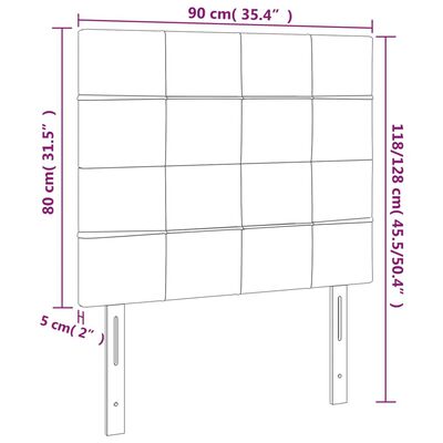 vidaXL Galvūgalis su LED, juodos spalvos, 90x5x118/128cm, audinys