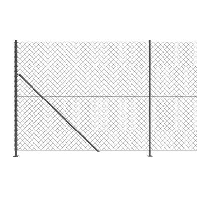 vidaXL Tinklinė tvora su flanšais, antracito spalvos, 1,4x10m