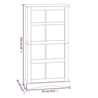 vidaXL Knygų spinta, 4 lentynos, baltos sp., 81x29x150cm, meks. pušis