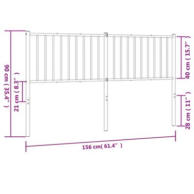 vidaXL Metalinis galvūgalis, juodos spalvos, 150cm