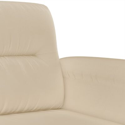 vidaXL Sofos komplektas su pagalvėmis, 3 dalių, kreminis, audinys