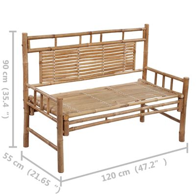 vidaXL Sodo suoliukas su pagalvėle, 120cm, bambukas