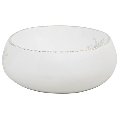 vidaXL Praustuvas ant stalviršio, baltas, 59x40x15cm, keramika, ovalus
