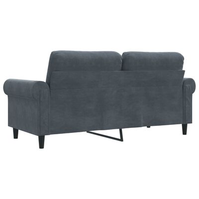 vidaXL Dvivietė sofa, tamsiai pilkos spalvos, 140cm, aksomas