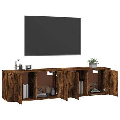 vidaXL Sieninės TV spintelės, 2vnt., dūminio ąžuolo, 80x34,5x40cm