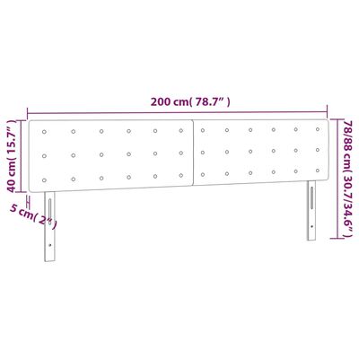 vidaXL Galvūgalis su LED, juodos spalvos, 200x5x78/88cm, aksomas