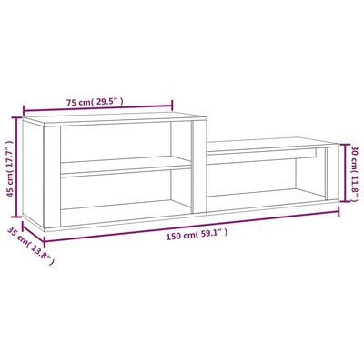 vidaXL Spintelė batams, betono pilka, 150x35x45cm, apdirbta mediena