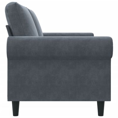 vidaXL Dvivietė sofa, tamsiai pilkos spalvos, 140cm, aksomas