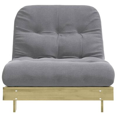 vidaXL Futono sofa-lova su čiužiniu, 80x206x11cm, impregnuota pušis