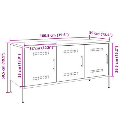 vidaXL Televizoriaus spintelė, juoda, 100,5x39x50,5cm, plienas