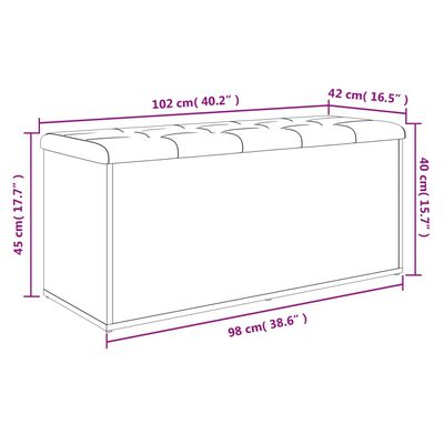 vidaXL Suoliukas-daiktadėžė, rudas, 102x42x45cm, apdirbta mediena