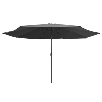 vidaXL Lauko skėtis su metaliniu stulpu, antracito spalvos, 400cm