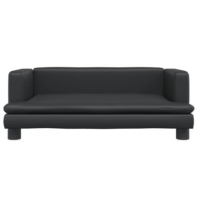 vidaXL Vaikiška sofa, juodos spalvos, 80x45x30cm, dirbtinė oda