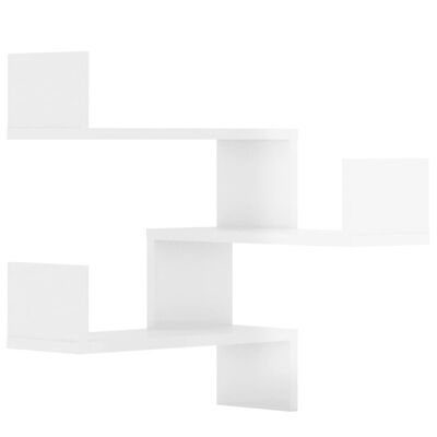 vidaXL Sieninės kampinės lentynos, 2vnt., baltos, 40x40x50cm, mediena