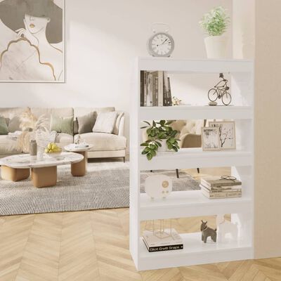 vidaXL Spintelė knygoms/kambario pertvara, balta, 80x30x135cm, mediena