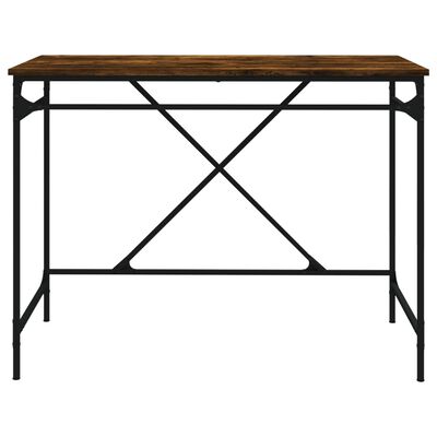 vidaXL Rašomasis stalas, dūminio ąžuolo, 100x50x75cm, mediena/geležis