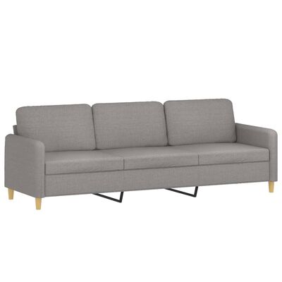 vidaXL Trivietė sofa, šviesiai pilkos spalvos, 210cm, audinys