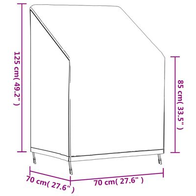 vidaXL Sodo kėdžių uždangalai, 2vnt., 70x70x85/125cm, 420D oksfordas