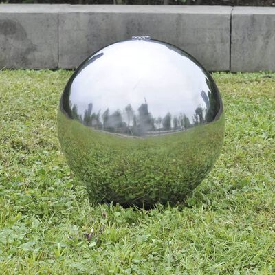 vidaXL Baseino fontanas-sfera su LED, nerūd. plienas, 40 cm