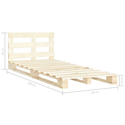 vidaXL Lovos rėmas iš palečių, 120x200cm, pušies medienos masyvas