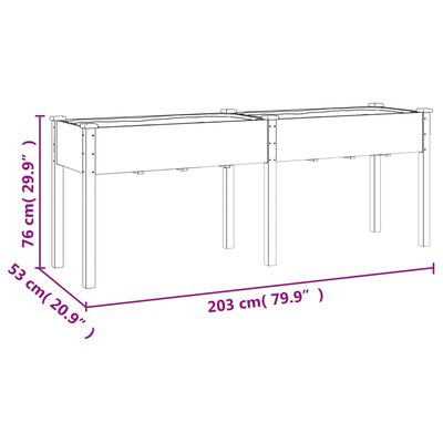 vidaXL Lovelis su įdėklu, 203x53x76cm, eglės medienos masyvas