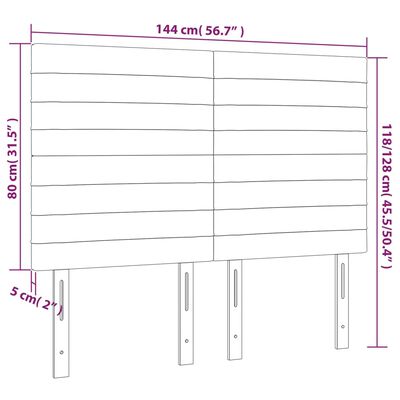 vidaXL Galvūgaliai, 4vnt., tamsiai pilki, 72x5x78/88cm, audinys