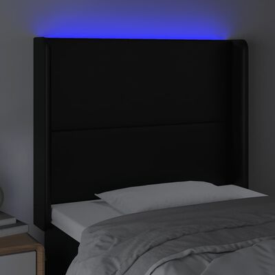 vidaXL Galvūgalis su LED, juodos spalvos, 83x16x118/128 cm