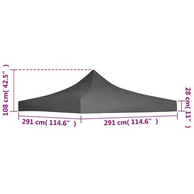 vidaXL Proginė palapinė, antracito sp., 3x3 m