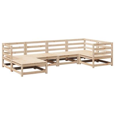 vidaXL Sodo sofos komplektas, 6 dalių, pušies medienos masyvas