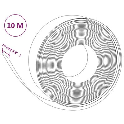 vidaXL Sodo apvadai, 3vnt., juodas, 10m, 15cm, polietilenas