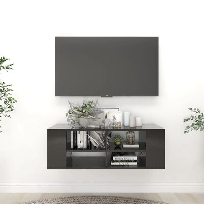 vidaXL Sieninė TV spintelė, juoda, 102x35x35cm, apdirbta mediena