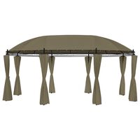 vidaXL Pavėsinė su užuolaidomis, taupe, 520x349x255cm, 180g/m²