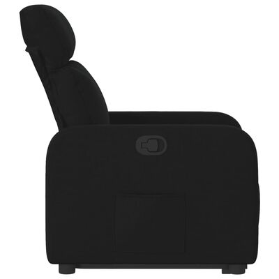 vidaXL Atsistojantis atlošiamas krėslas, juodos spalvos, audinys