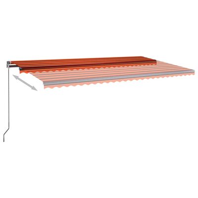 vidaXL Markizė su LED/vėjo jutikliu, oranžinė/ruda, 600x350cm