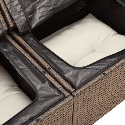 vidaXL Sofos komplektas su pagalvėlėmis, 6 dalių, rudas, poliratanas