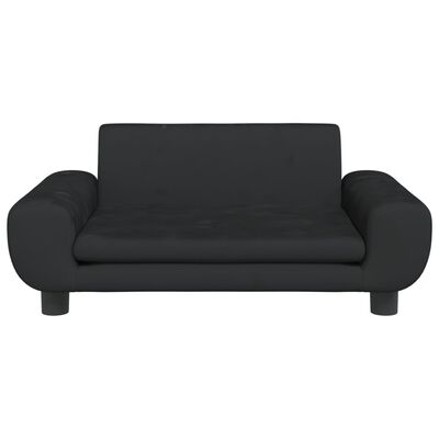 vidaXL Vaikiška sofa, juodos spalvos, 70x45x33cm, aksomas